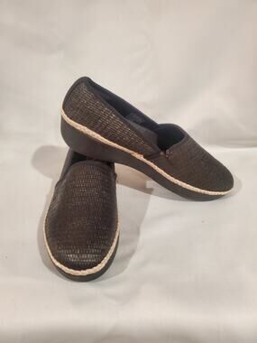 FitFlop Womens Shoes Straw Braided Comfort Slip On Flats.s55